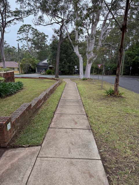 A clean run of footpath with finished edges